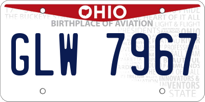 OH license plate GLW7967