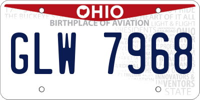 OH license plate GLW7968