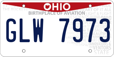 OH license plate GLW7973