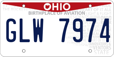OH license plate GLW7974