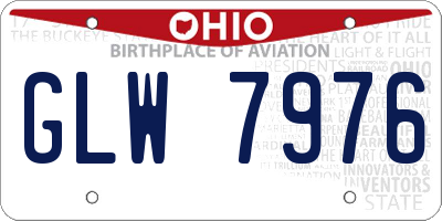 OH license plate GLW7976