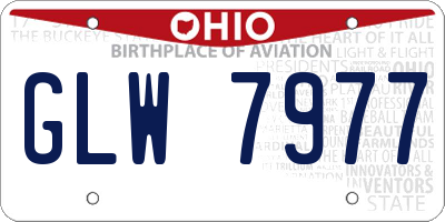 OH license plate GLW7977