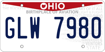 OH license plate GLW7980