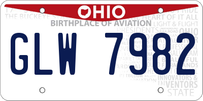 OH license plate GLW7982