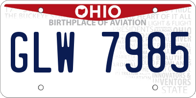 OH license plate GLW7985