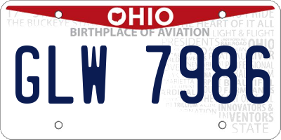 OH license plate GLW7986