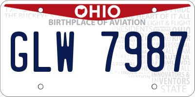 OH license plate GLW7987