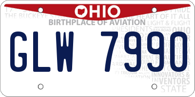 OH license plate GLW7990