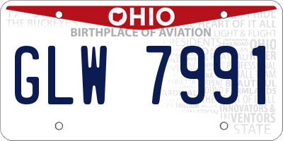 OH license plate GLW7991