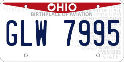 OH license plate GLW7995