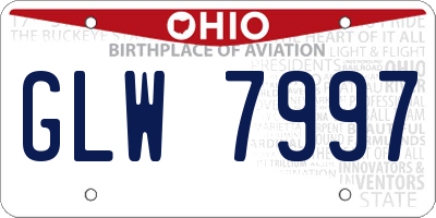 OH license plate GLW7997