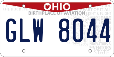 OH license plate GLW8044