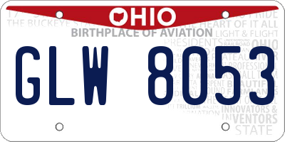 OH license plate GLW8053