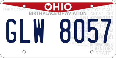OH license plate GLW8057