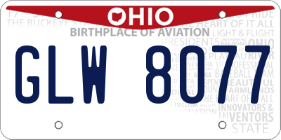OH license plate GLW8077