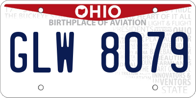 OH license plate GLW8079