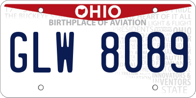 OH license plate GLW8089
