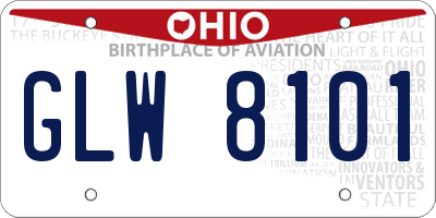 OH license plate GLW8101
