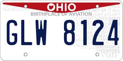 OH license plate GLW8124
