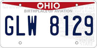 OH license plate GLW8129