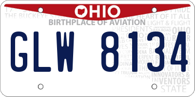 OH license plate GLW8134