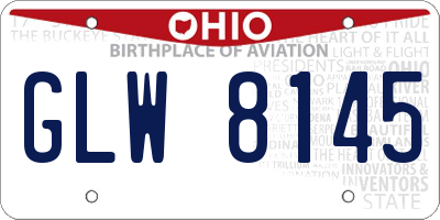 OH license plate GLW8145