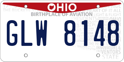OH license plate GLW8148