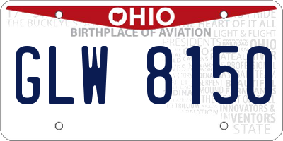 OH license plate GLW8150