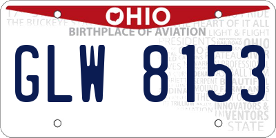 OH license plate GLW8153