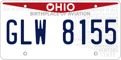 OH license plate GLW8155