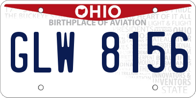OH license plate GLW8156