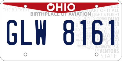 OH license plate GLW8161