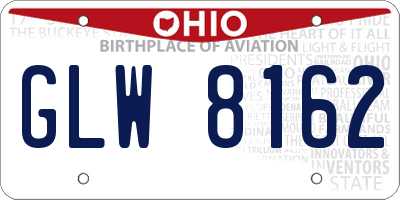 OH license plate GLW8162