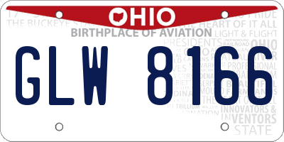 OH license plate GLW8166