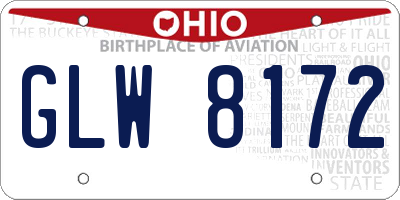 OH license plate GLW8172