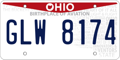 OH license plate GLW8174