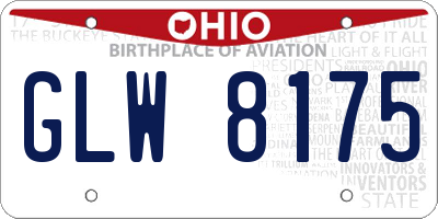 OH license plate GLW8175