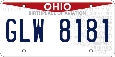 OH license plate GLW8181
