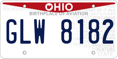 OH license plate GLW8182