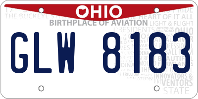OH license plate GLW8183