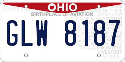 OH license plate GLW8187