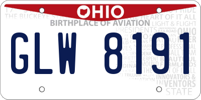 OH license plate GLW8191