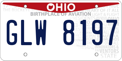OH license plate GLW8197