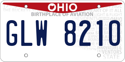 OH license plate GLW8210