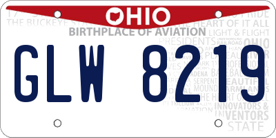 OH license plate GLW8219