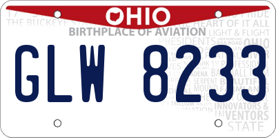 OH license plate GLW8233