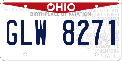 OH license plate GLW8271