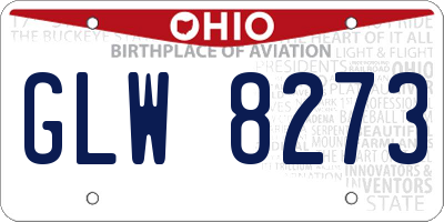 OH license plate GLW8273