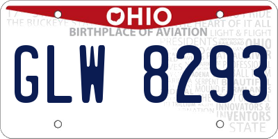 OH license plate GLW8293