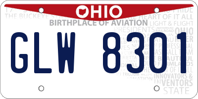 OH license plate GLW8301